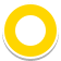 A yellow circle showcasing a smaller white circle that symbolizes the Community and Nonprofit Leadership Major on the map
